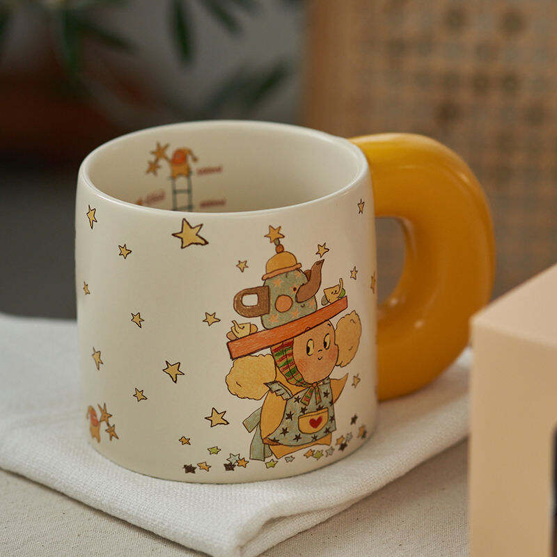 Set di Tazze da Caffè o Té in Ceramica per Uso Domestico Quotidiano per Acqua, Latte e Bevande