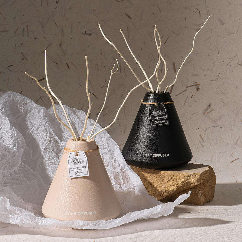 Long-Lasting Sets Ceramic Custom Aromatherapy Essential Oil Incense Fireless Rattan Aroma Diffuser