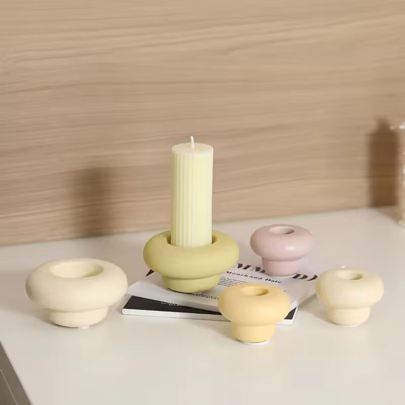 Unique Cream Style Ceramic Candlestick Romantic Wedding Props Christmas Decoration Candle Holder
