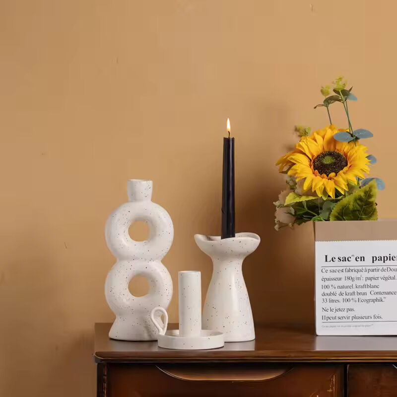 Nordic Creative Matte Ceramic Candlestick Holder Unique Modern Handmade Home Decor Candle Stand Candle Jars