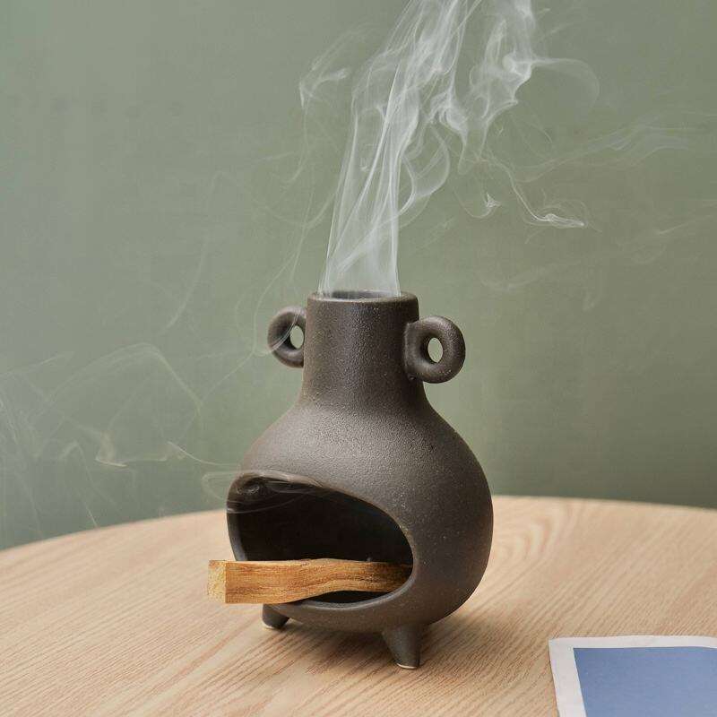 Incense Holder for Palo Santo Sticks Sage Bundles Cone Incense Handcrafted Ceramic Incense Burner Holder