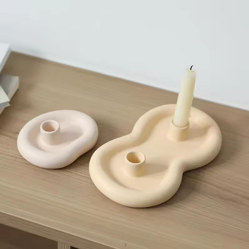 Modern Decorative Ceramics Candle Stand Base Holder Home Decor for Dinner Birthday Wedding Christmas