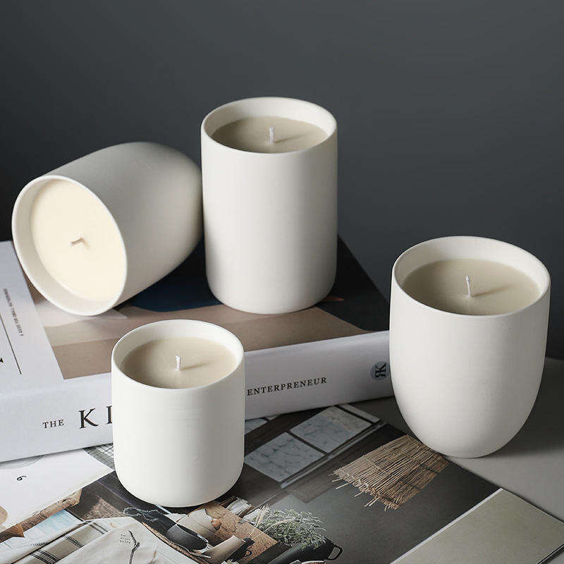 Drukowane hurtowo puste ceramiczne gliniane naczynia na świeczki o pojemności 10 uncji jako dekoracyjne słoiki na świece do dekoracji domu i produkcji świec