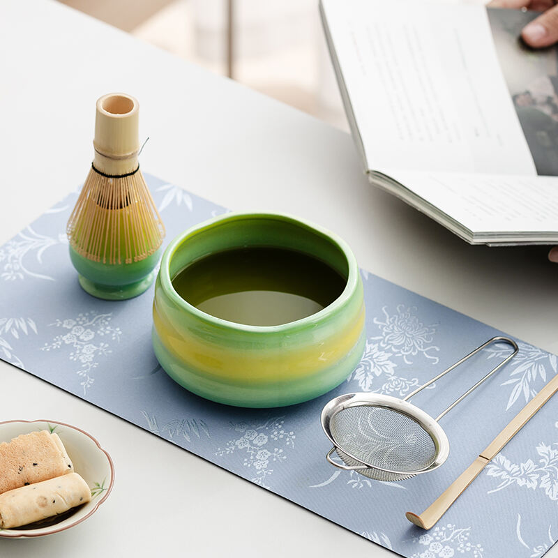 Matcha Tea Tools Ceramic Matcha Bowl Tea Bowl Tea Brush Stand Kiln Change Song Dynasty Tea Dispenser Set Tea Ceremony Accessories