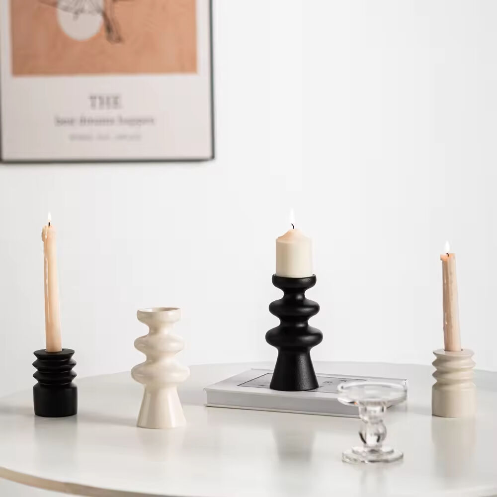 Custom Logo Holders Decorative Matt Porcelain Container Vessel Jars Ceramic Candle Holder