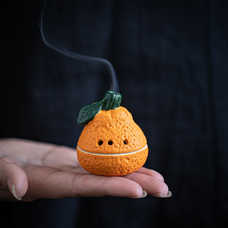 Băurn pentru Incens Mini Ugly Orange Discuri Cernut pentru Incens Bună Noroc Casă Interior Incens Lemn de Santal cu Scufundare Mic Băurn pentru Incens Zen Cameră Ceai Băurn pentru Incens