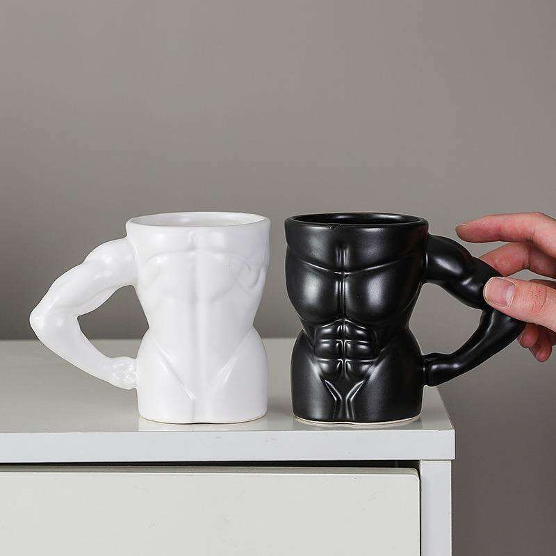 Promotional Gifts Creative Strange Cup Muscle Man Shaped Ceramic Mug