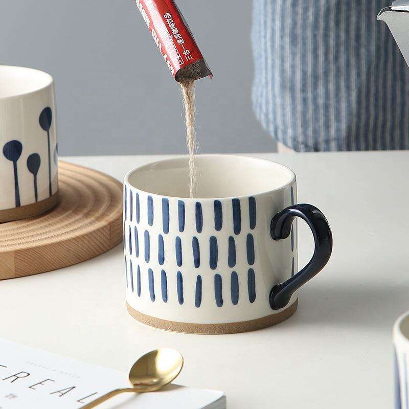 Hand-Glazed Craft Nordic Style Christmas Gift Promotional Large Capacity Creative Matte Retro Ceramic Coffee Breakfast Mug