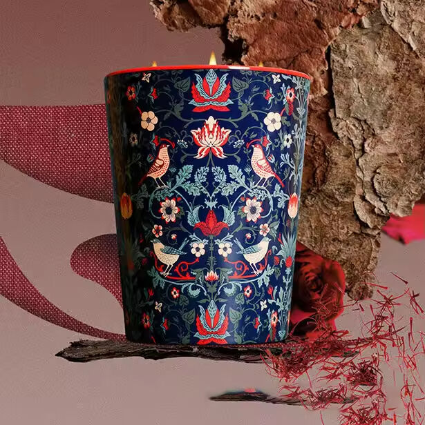 Custom Home Decor Luxury Soy Wax 3 Wicks Scented Candle Fragrance Aroma Ceramic Decal Printing Jar Candles Gift