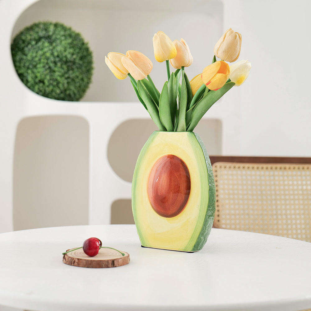 Eindeutiges Design Avocado-Dekoration, Keramik-Vase für Wohnzimmer-Tischdekoration, Hausdekoration, Blumen-Vase