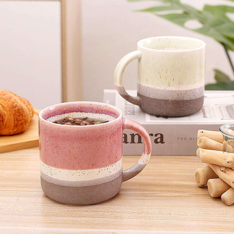 ເຄື່ອງພິມ Custom Coffee Mugs ເຮັດດ້ວຍມື Ceramic Tea ຈອກຢາງຍີ່ປຸ່ນ retro ກັບຈັບສໍາລັບຮ້ານອາຫານ