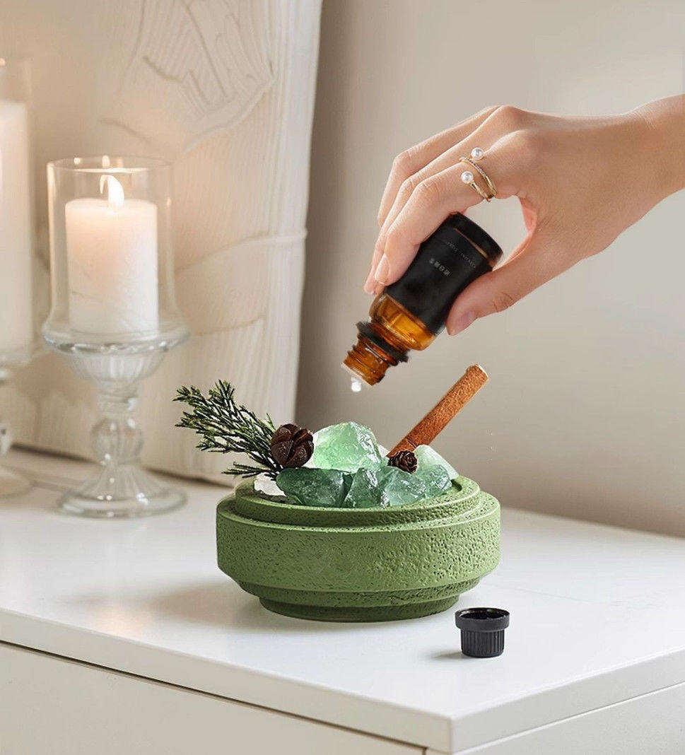 Customized Gift Box Natural Crystal Stone Aromatherapy Diffuser Premium Ceramic Oil Diffuser with Unique Fragrance