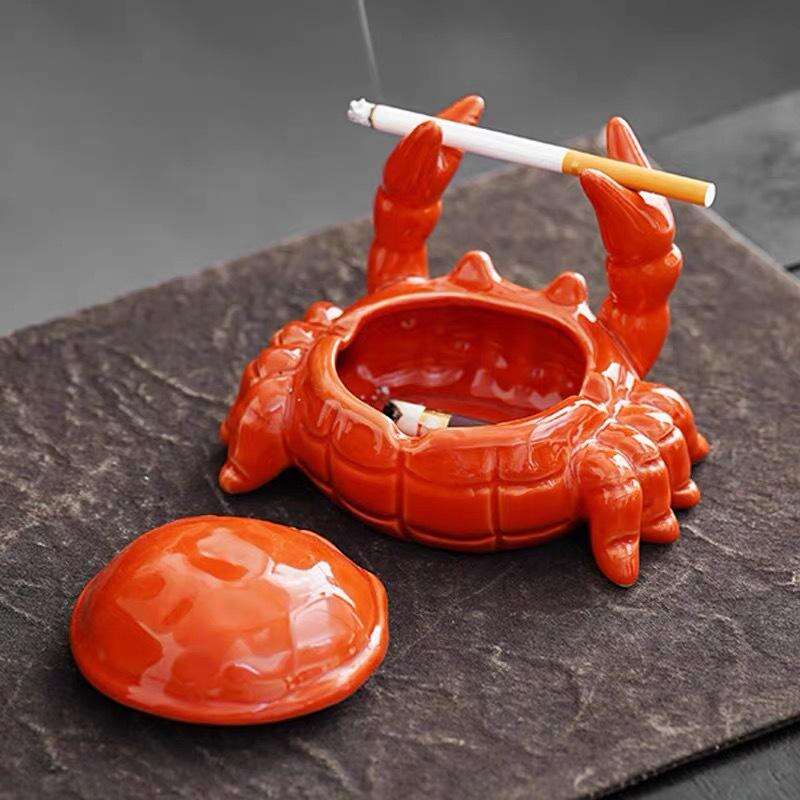 Wholesale Ceramic Crab Design Ashtrays for Home, Beach House, Smoking Lounges - Durable, Artistic, Easy-Clean Surface