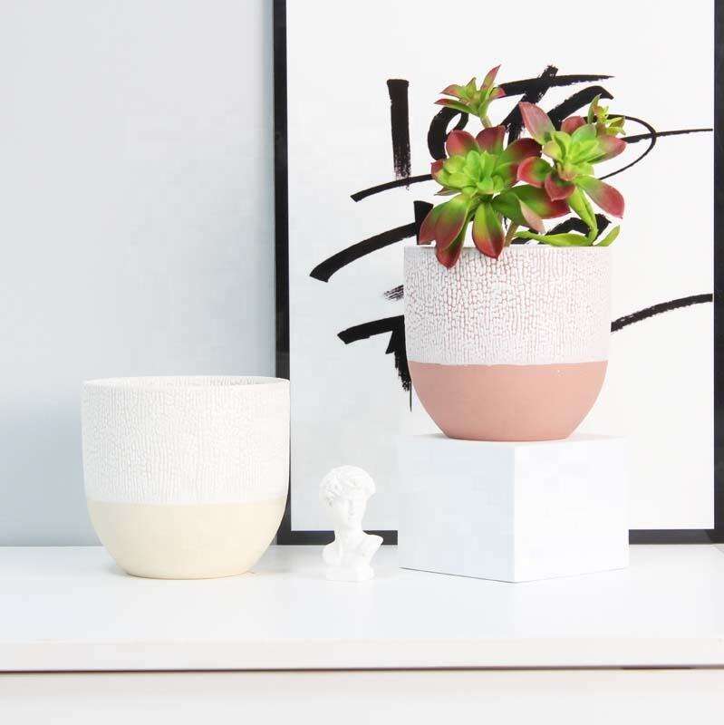 Modern Vintage Korean Terracota Planters Natural Cement Clay Succulent Pots for Garden Outdoor Kit