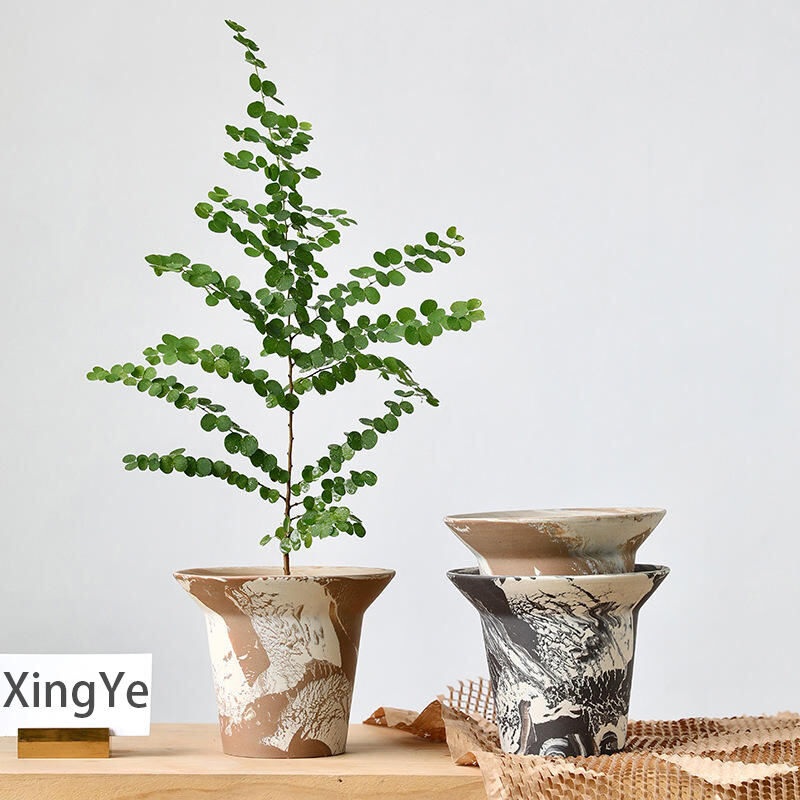 Nordic Unique Garden Home Outdoor Decor Pottery Bonsai Pot Succulent Planter Ceramic Flower Pots for Indoor