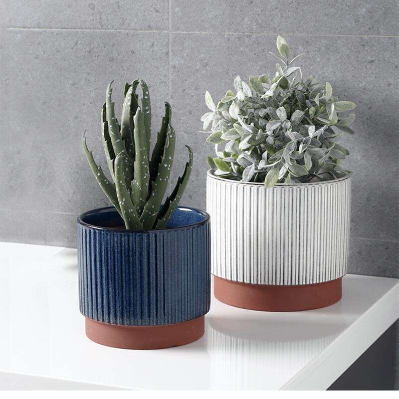 Round Ceramic Flower Pot Terracotta Plant Pots Clay Succulent Pots for Home Decoration Indoor Outdoor Plants
