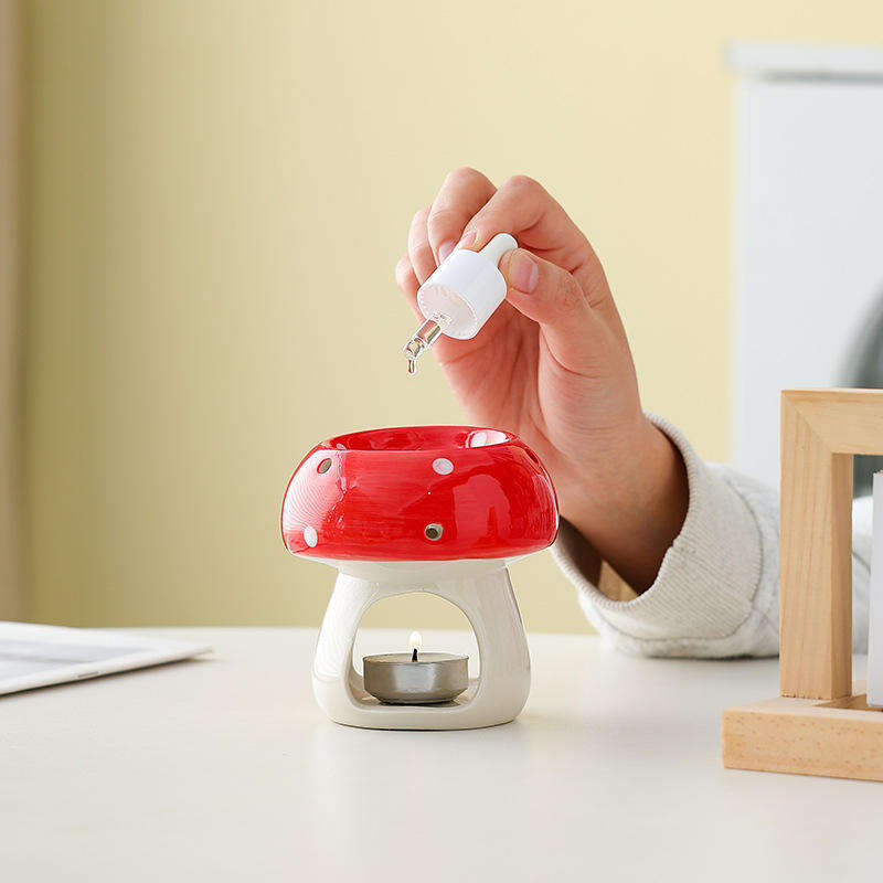 New Ceramic Mushroom-Shaped Aroma Diffuser Wax Melt Warmer Essential Oil Burner for Spa Yoga Meditation