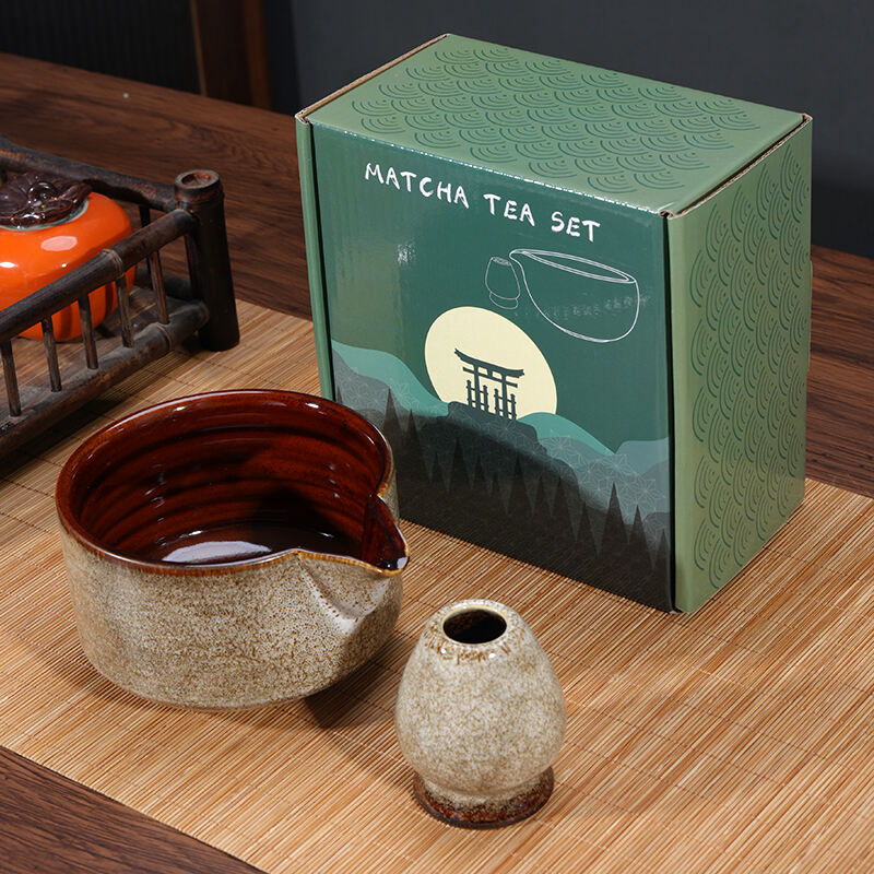 Kiln Change Matcha Bowl Ceramic Matcha Tea Bowl Song Dynasty Tea Ordering Tools Tea Brush Stand Stirrer Japanese Bamboo Matcha Brush Set