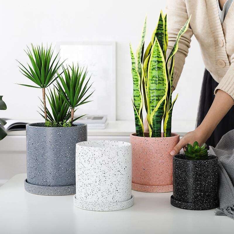 Nordic Modern Flowerpot Flower Pots Big Size for Outdoor Plants Ceramic Plant Pots with Drainage Holes and Saucers