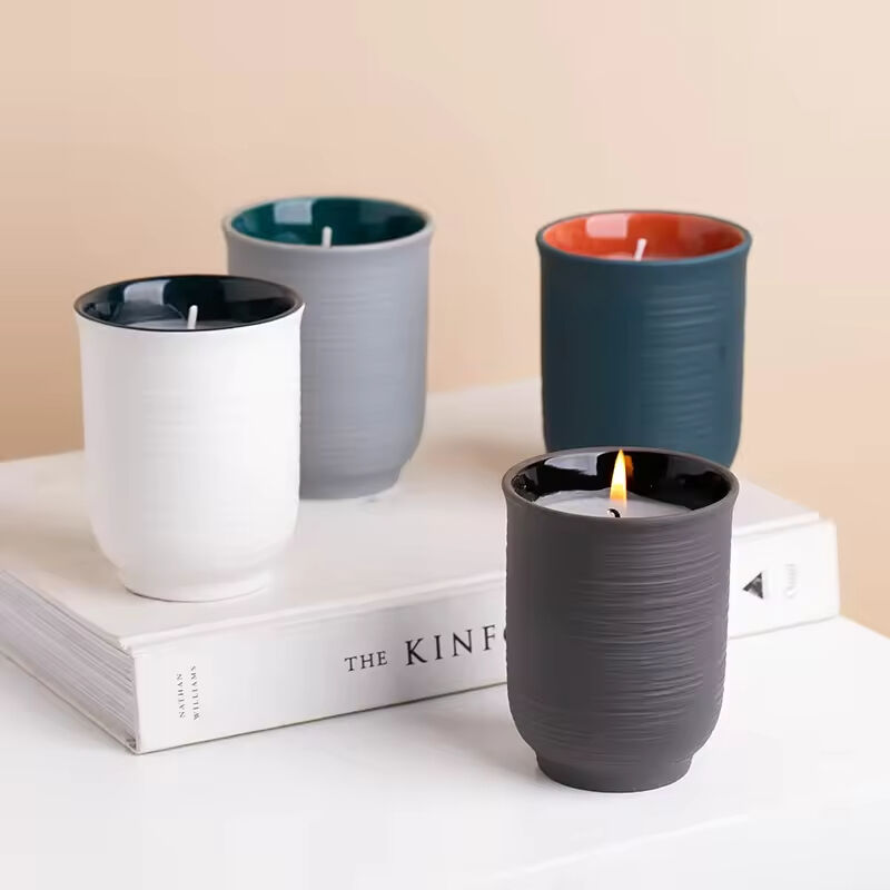 Unique Design Matt Porcelain Candles Cups Home Wedding Decor Candle Vessels Ceramic  Jar for Candle Making