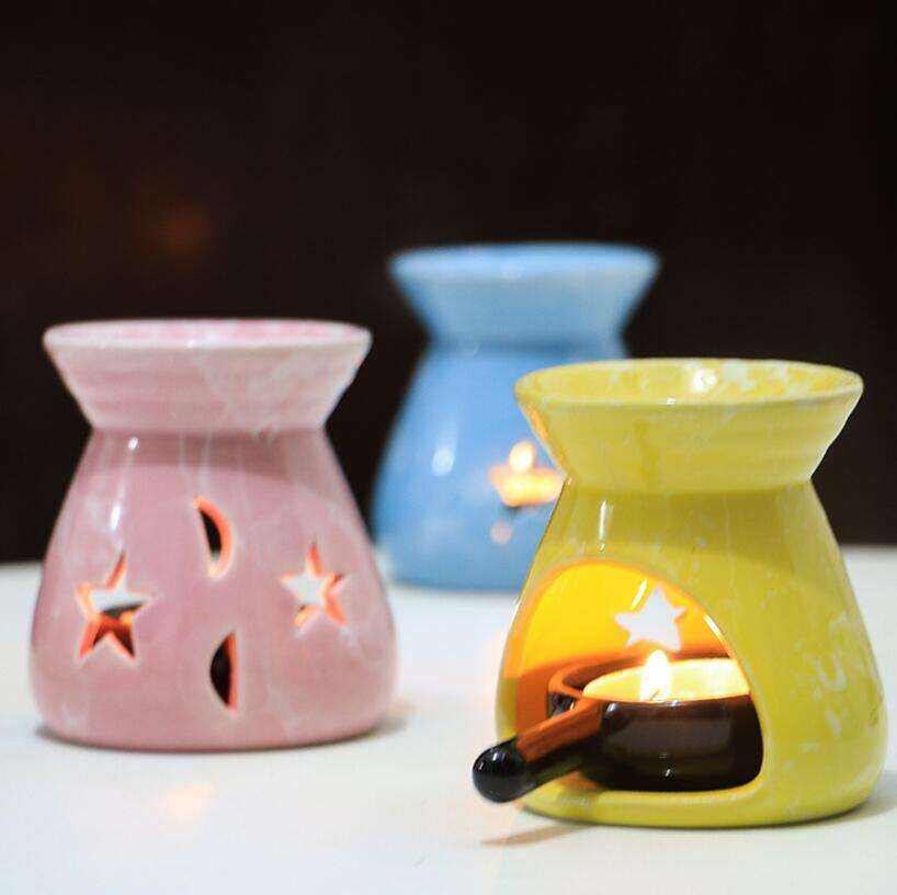 Quemador de Aceite Esencial de Cerámica para Mesa Interior con Diseño de Pájaro Lindo para Velas y Fundidor de Cera