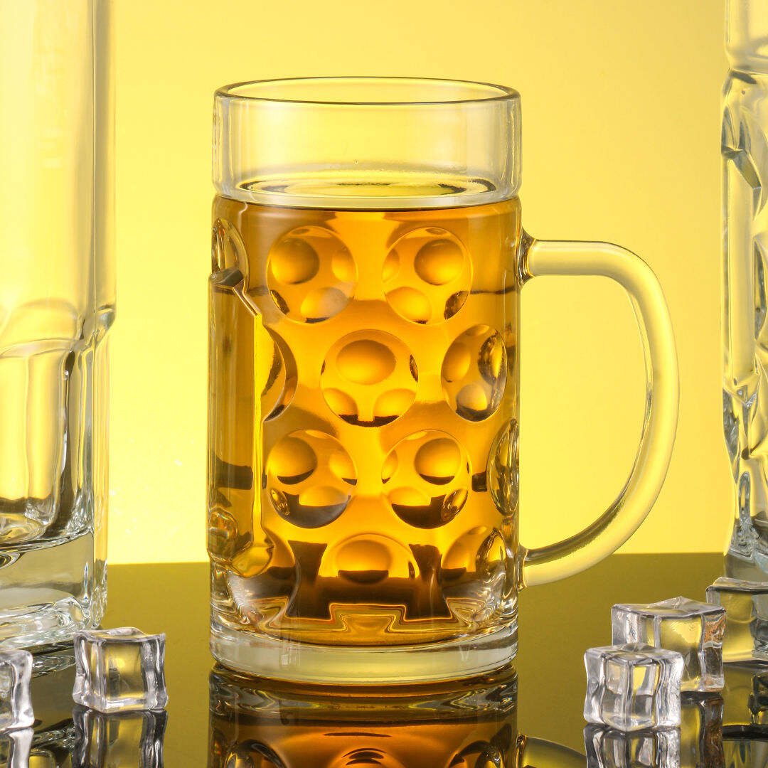 Wholesale Custom Private Label Logo Classic 1L Beer Glasses High Quality Glass Beers Mug Large Clear Beer Glass With Handle