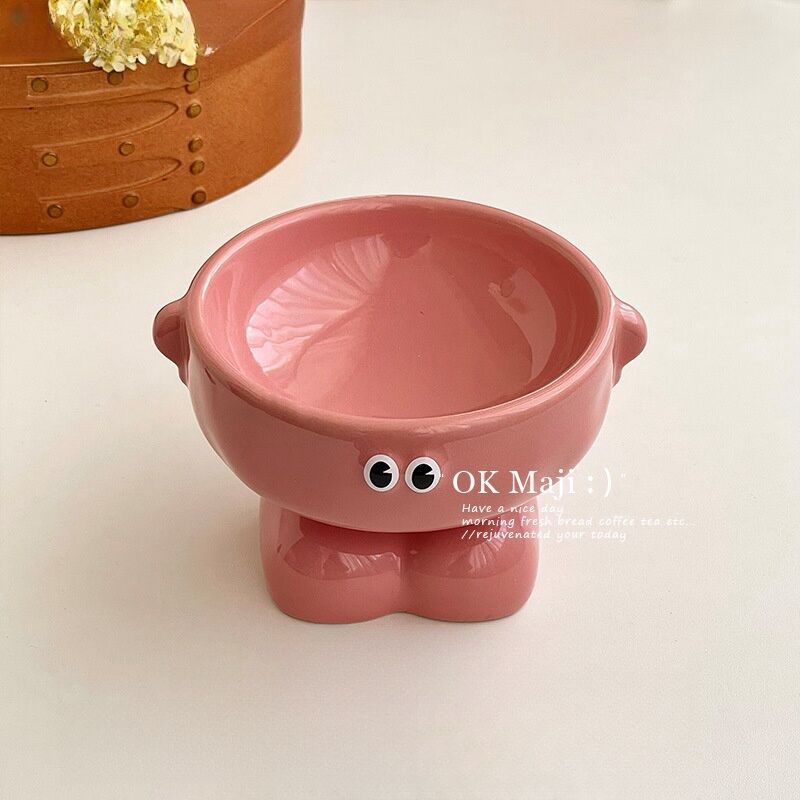Eco-Friendly Ceramic Bottle-Shaped Pet Bowl Elevated Dog and Cat Food and Water Bowl Specific for Cat Serving