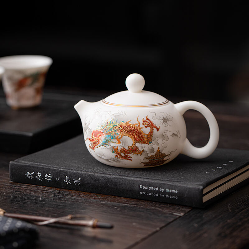 Alta Qualità Porcellana Bianca Vegetariana Teiera per Infusione Ceramica Set per Tè Gong Fu Grande Brocca Regalo Personalizzato