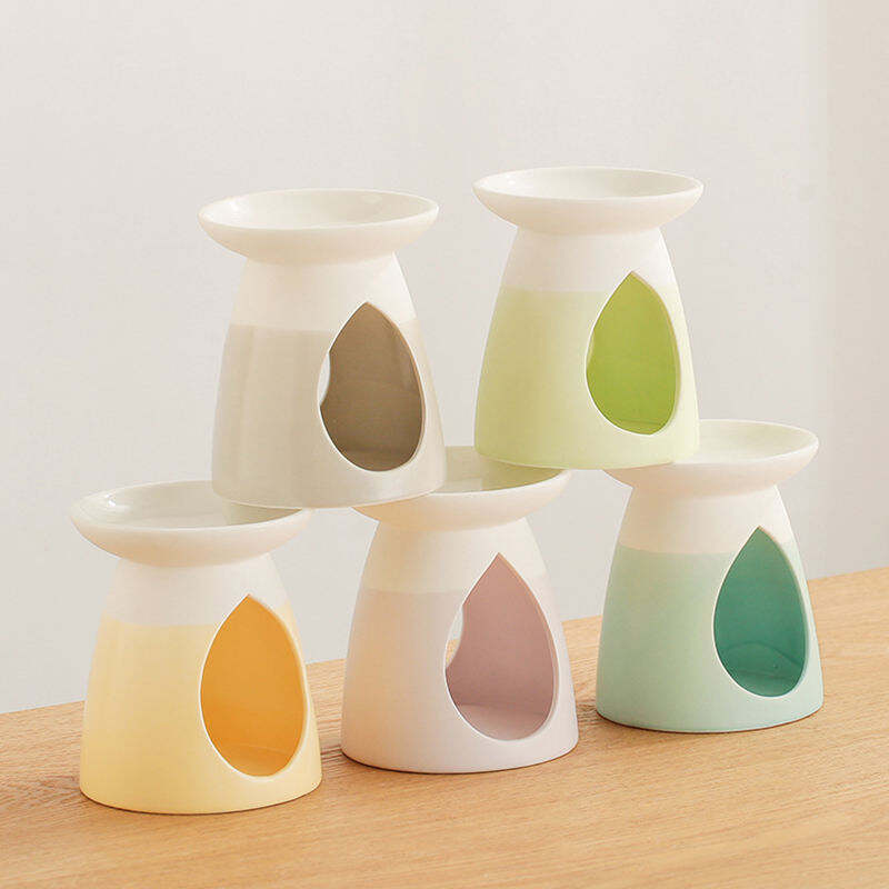 Aromatherapy Scented Diffuser Frosted Ceramic Essential Oil Burner Tea Light Wax Melt Warmer Tealight Candle Holder