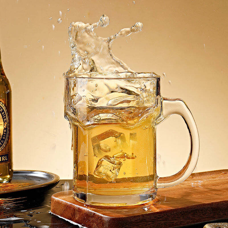 Factory Price Beer Mug Drinkware Transparent Color Koi Custom Glasses With Handgrip Shape Drinkware Glass Beer Mugs