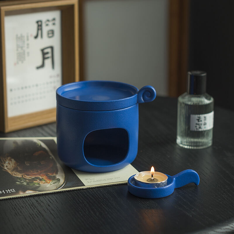 Difuzor de Parfum Klein Blue din Ceramică Lumânare cu Umidificare încălzită pentru Uleiuri Eterice