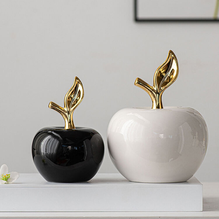 Nordic Style Home Creative Living Room Crafts Light Luxury Apple Ceramic Table Decoration Apple Ornaments for Home Decor