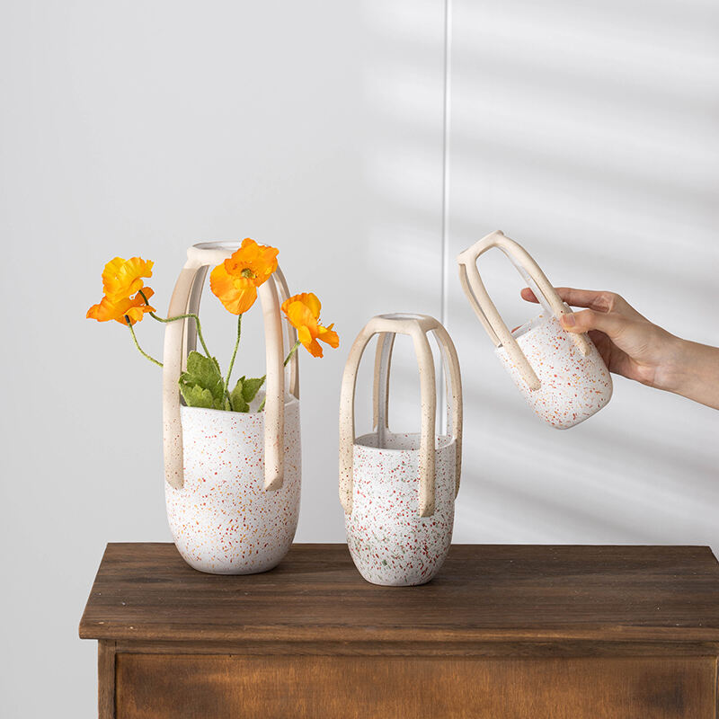 Keramik-Vasendesign Nische Wohnzimmer Blumenarrangement Blumenvase Simulationsblumen Premium-Gefühl Esszimmertisch Eingangsschmuck