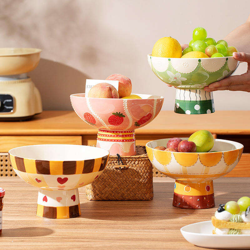 Uso Quotidiano in Casa, Ceramica Dipinta a Mano, Piatto per Frutta, Decorazione sotto Smalto in Porcellana