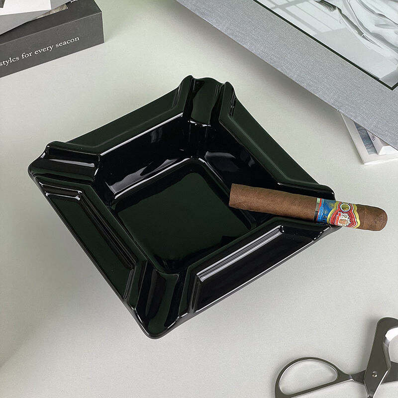 Ceramic Ashtray High Quality Custom Smoking Ashtray Square Shape with logo for Hotel for Office