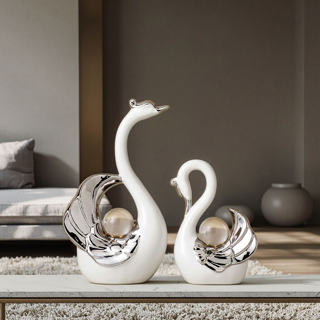 Swans Couples Wedding Valentine Gift Modern Nordic Aesthetic Room Decor Ornaments Ceramic Decorations for Tabletop Decoration
