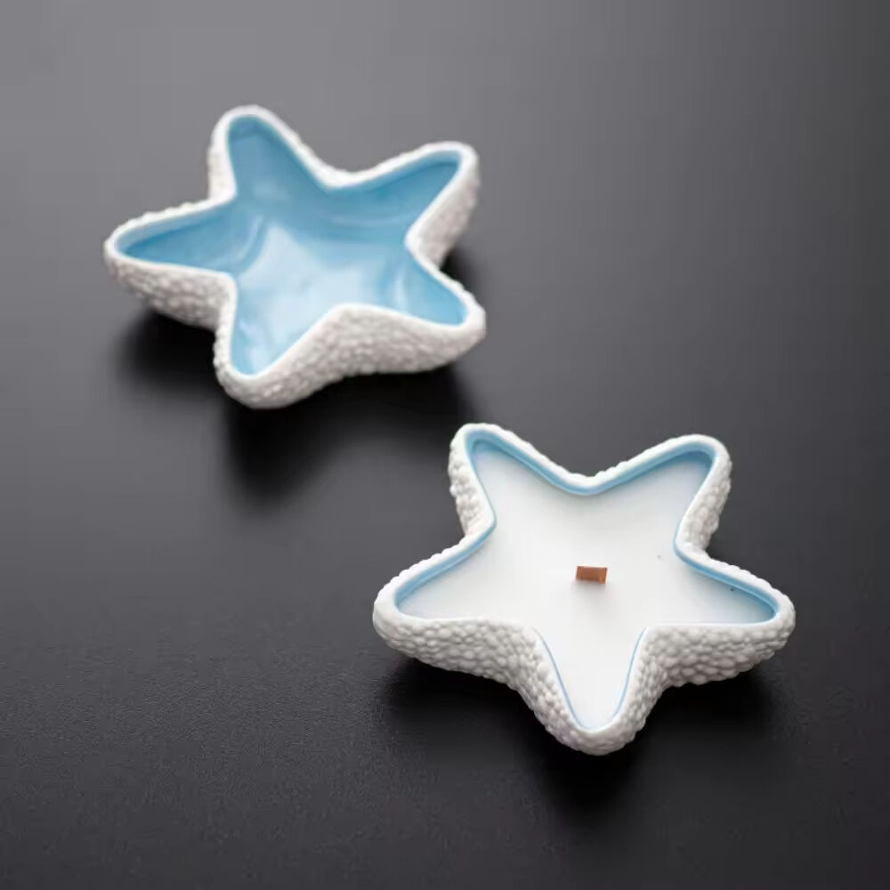 Custom na Sukat na Puting Kabibe na Conch Shape na Porcelain Ceramic na Walang Laman na Mga Lalagyan ng Kandila na Vessels na Mga Bote para sa Mga Nangangalay na Kandila