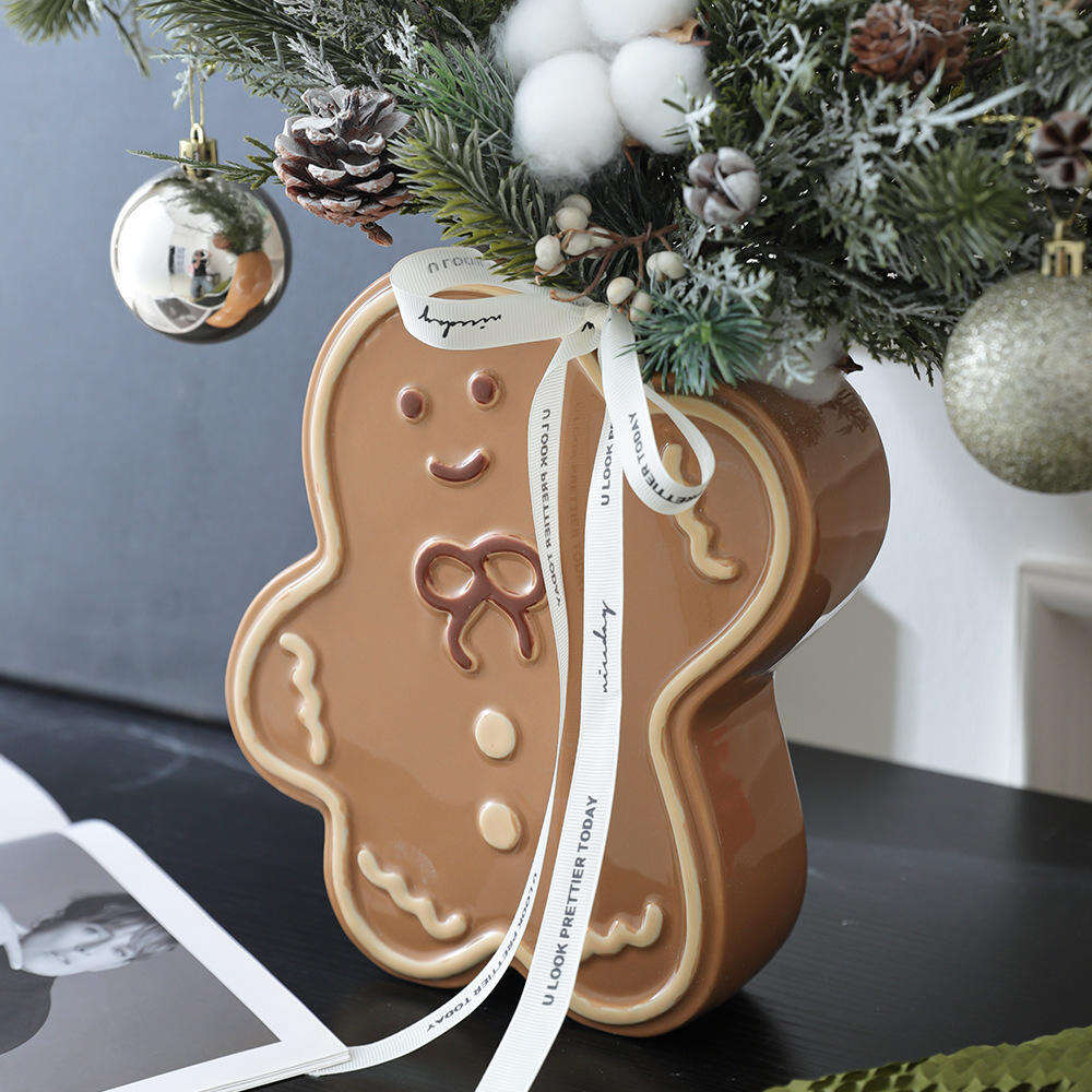 Hadiah Krismas Orang Peri Kek Ceramic Vas Bunga Tengah Umur Tinggi Susunan Bunga Vas Kecil Hiasan Kreatif