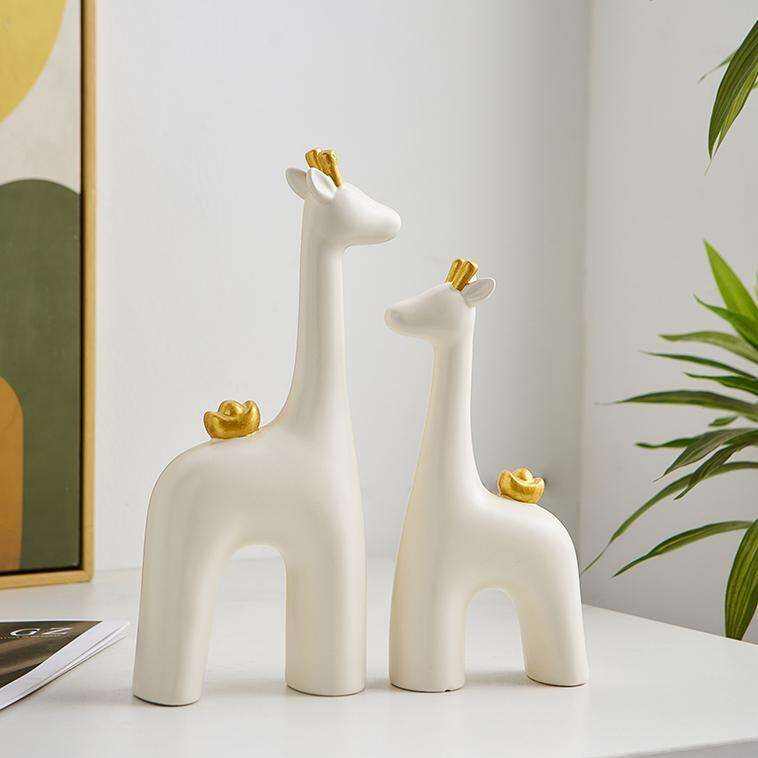 Modern Art Ceramic Deer Desktop Ornament Office Wine Cabinet TV Decoration Housewarming Gift For Opening A New Home