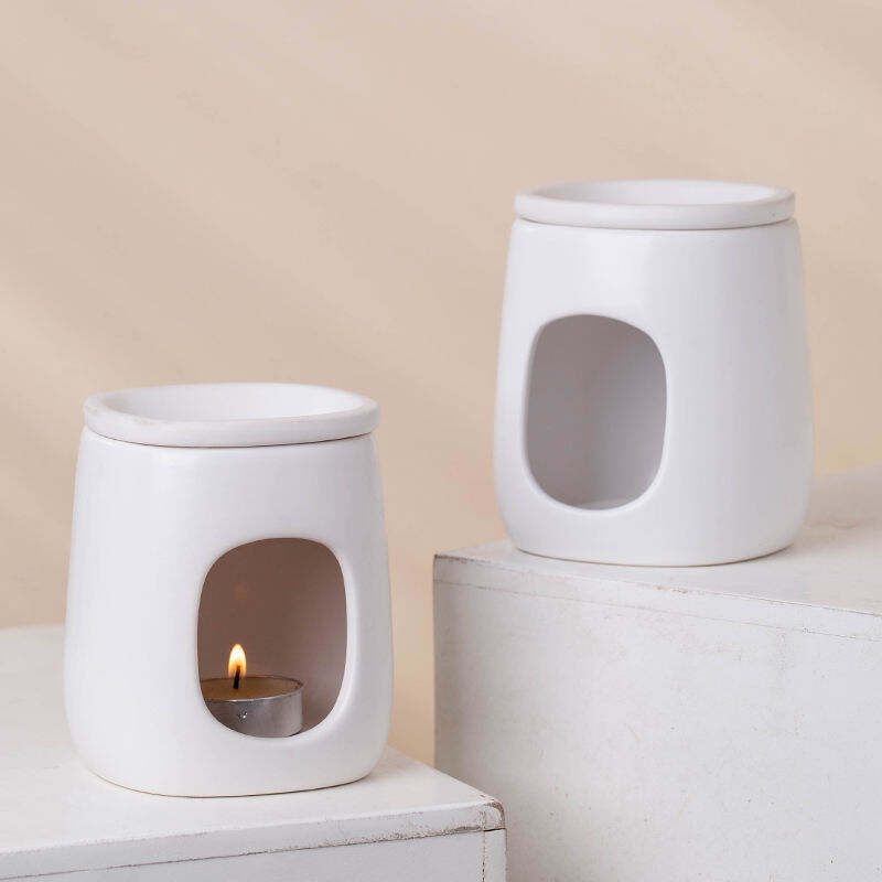 Máy đốt dầu gốm sứ Máy đốt nến trang trí nhà ấm hương trị liệu Aroma Máy đốt nến