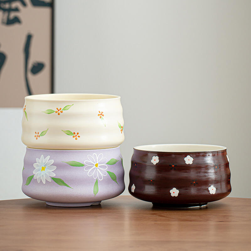 Hand Painted Matcha Bowl Ceramic Tea Accessories Tea Brush Stand Set Japanese Tea Ceremony Song Dynasty Tea Ceremony Tools Bowl