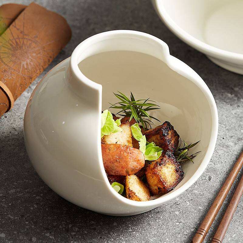 Vase Shaped Ceramic Show Plate Restaurant Hotel Dinnerware Sets Cold Dishes Soup Fruit Salad Sweet Dessert Serving Trays