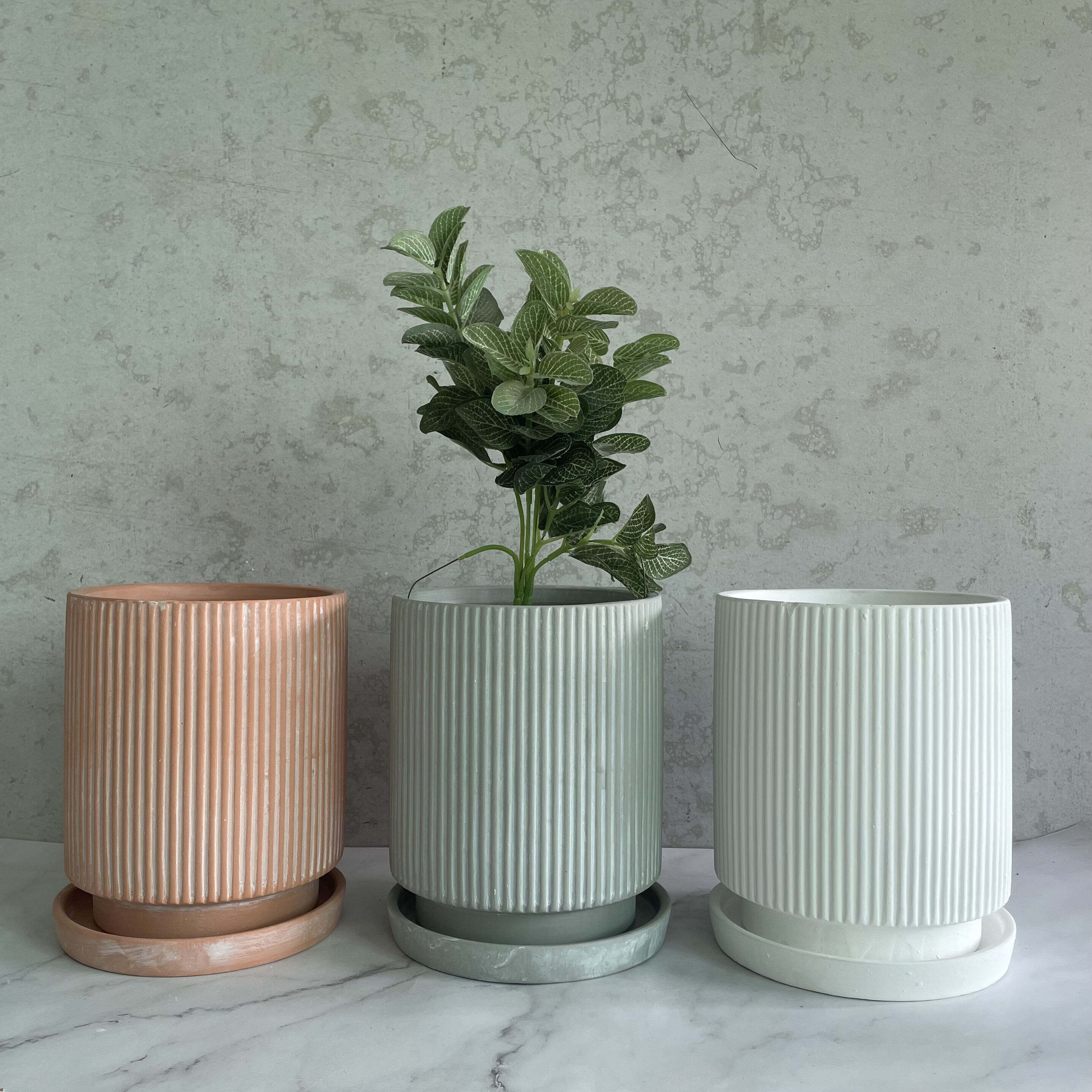 高品質 ホーム ベランダ 多肉植物プランター カスタムカラー 北欧風マット仕上げ 陶器製フラワープランター 受け皿付き
