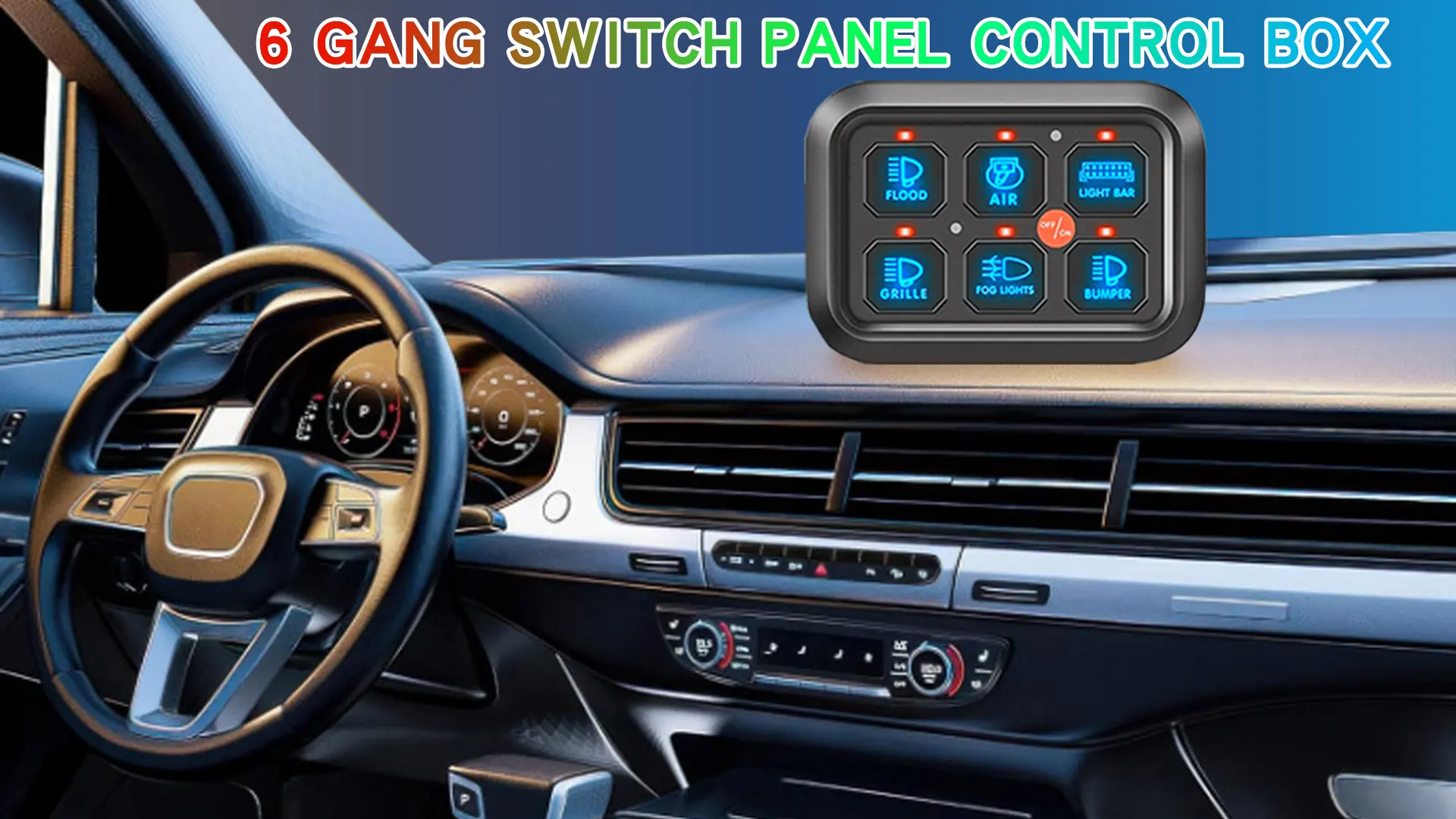 Bluetooth 6 Gang Switch Panel for Driving Light Accessories Controller