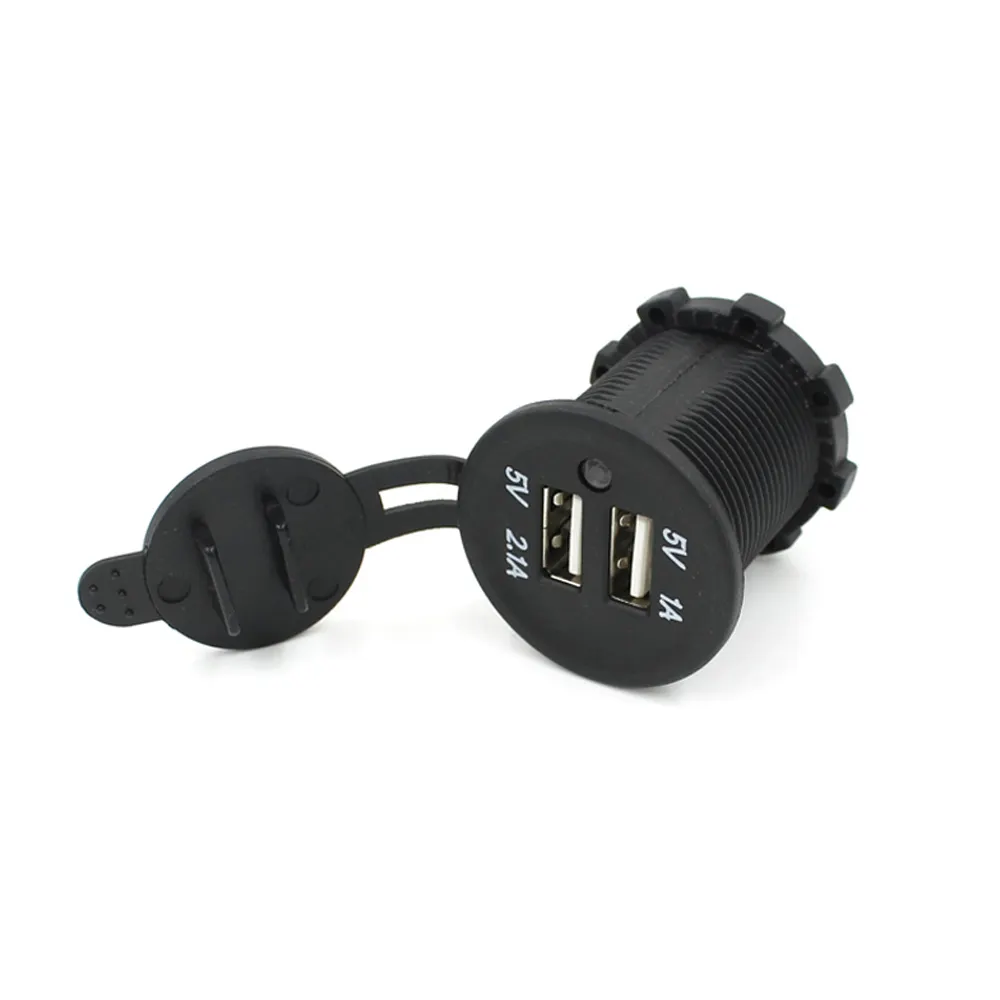 High-Quality Waterproof DC 12V/24V Dual USB Car Charger YJDS2013B, 4.2A, with Cap