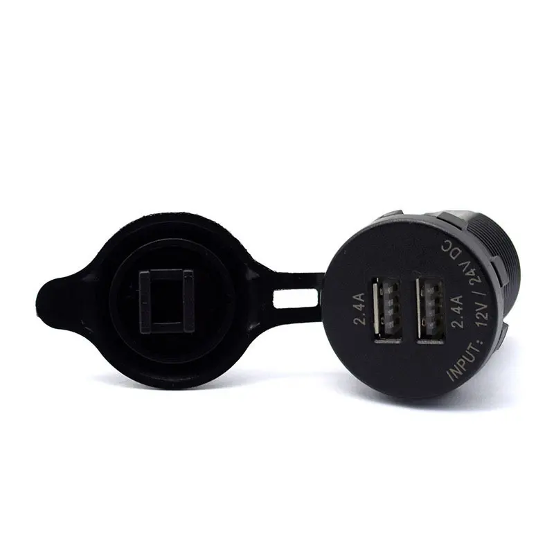 Innovative OLED 12/24V Dual USB Car Charger: Stylish Round Socket with LED Display & Fast Charging for All Devices.