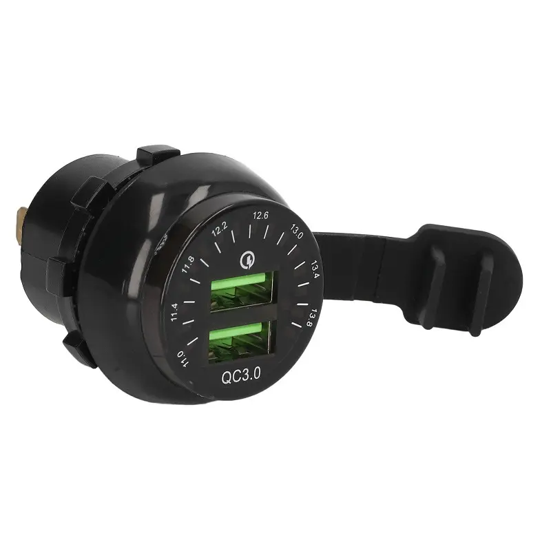 Quick Charge 3.0 Car Charger: 12V USB Socket with Voltmeter & Fast Charging