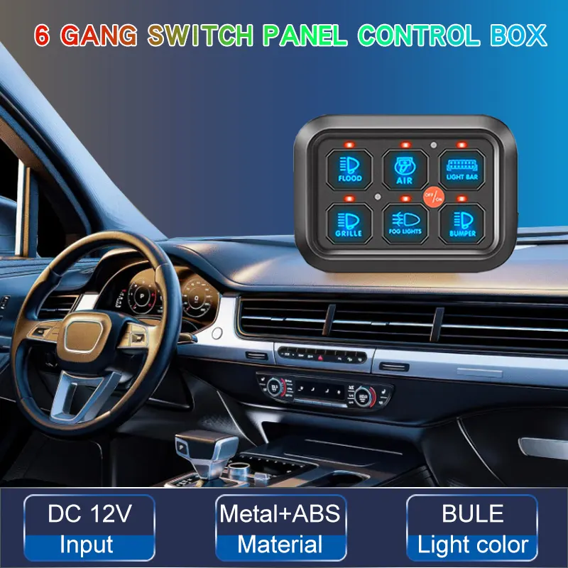 Bluetooth 6 Gang Switch Panel for Driving Light Accessories Controller