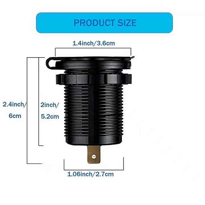 12V-USB C Charger Port Fast Car Charger PD & QC Outlet Socket for Boat RV Marine