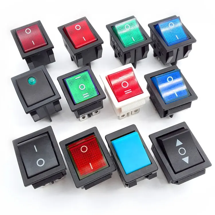 Rocker Switch: 12V/24V ON-OFF-ON, 3-5-6 Pin, LED, IP66 Waterproof